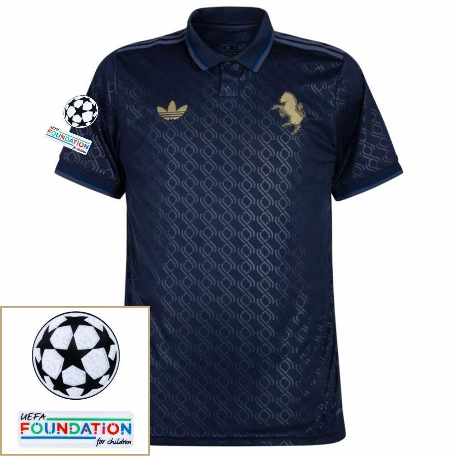 Juventus Vlahovic 9 Third 2024/25 Patches UCL UEFA Foundation (Official Printing)