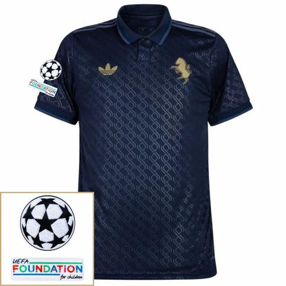 Juventus Vlahovic 9 Third 2024/25 Patches UCL UEFA Foundation (Official Printing)